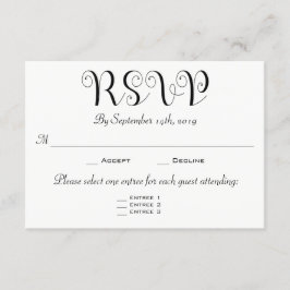 RSVP 3 Entree Keuzes Receptie Kaart Uitnodiging