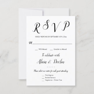 RSVP 3 Gangen Menu Keuze Antwoordkaart