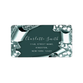 RSVP 3D Lijst Glitter Roos Royal Blauwgroen Etiket