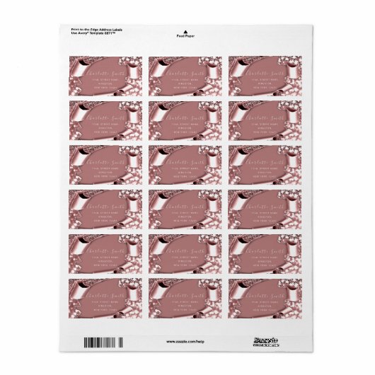 RSVP 3D Lijst Glitter Roos Royal Wedding Etiket (Full Sheet)