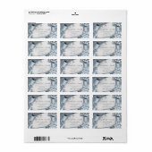 RSVP 3D Silver Lijst Glitter Gray Royal Smoky Blu Etiket (Full Sheet)