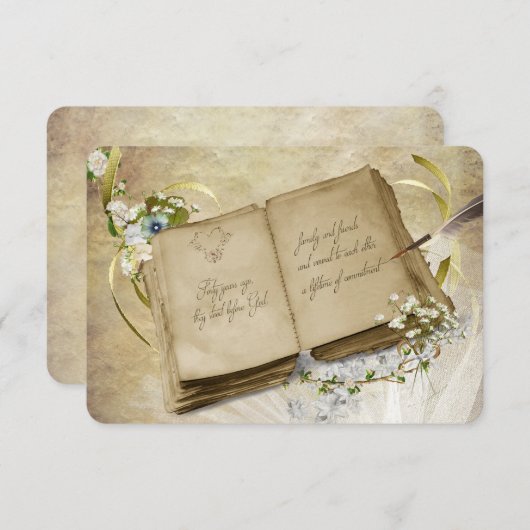 RSVP-40e vernliewing huwelijksgeloften Kaart (Voorkant / Achterkant)