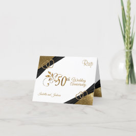 RSVP 50e Golden Jubileum - Damask Bedankkaart