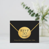 RSVP 50ste bruiloft Jubileum Surprise Party Uitnodiging Briefkaart (Staand voorkant)