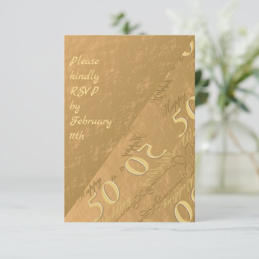 RSVP 50ste huwelijksverjaardag  Kaartje (Staand voorkant)
