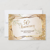 RSVP 50th Gold Glitter Jubileum Kaartje (Achterkant)