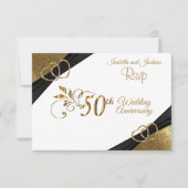 RSVP 50th Golden Jubileum - Damask Kaartje (Voorkant)