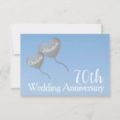 RSVP 70ste platinaten huwelijksjubileumkaart Kaartje (Voorkant)