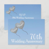 RSVP 70ste platinaten huwelijksjubileumkaart Kaartje (Voorkant / Achterkant)