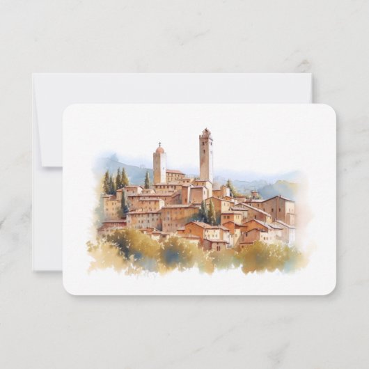 RSVP aan de Romance San Gimignano Italië Kaart (Achterkant)