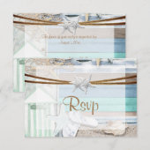 RSVP aan het strand bruiloft Kaartje (Voorkant / Achterkant)