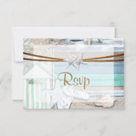 RSVP aan het strand bruiloft Kaartje