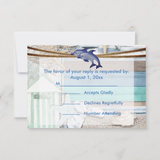 RSVP aan het strand Dolfijn Wedding (Achterkant)