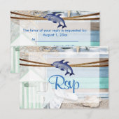 RSVP aan het strand Dolfijn Wedding Kaartje (Voorkant / Achterkant)