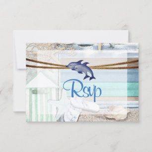 RSVP aan het strand Dolfijn Wedding Kaartje