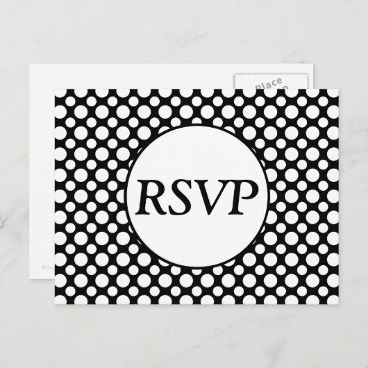 RSVP Aangepast Briefkaart met witte poolpunten (Voorkant / Achterkant)
