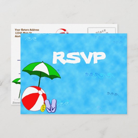 RSVP-aangepast Briefkaart voor elke partij (Voorkant / Achterkant)