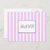 RSVP Aangepast roze strepen Briefkaart (Voorkant / Achterkant)