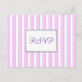 RSVP aangepaste roze strepen briefkaart (Voorkant)