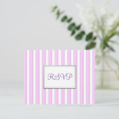 RSVP aangepaste roze strepen briefkaart (Staand voorkant)