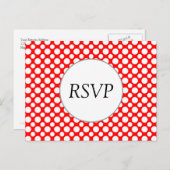 RSVP Aangepaste witte poolpunten op rood Briefkaar Uitnodiging Briefkaart (Voorkant / Achterkant)