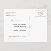 RSVP Aangepaste witte poolpunten op rood Briefkaar Uitnodiging Briefkaart (Achterkant)