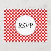 RSVP Aangepaste witte poolpunten op rood Briefkaar Uitnodiging Briefkaart (Voorkant)
