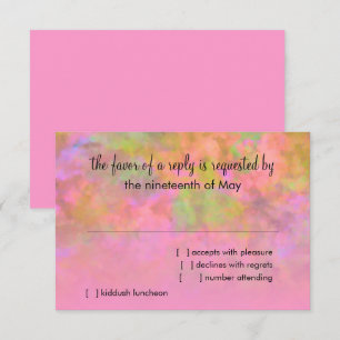 RSVP Abstract ontwerp in roze Kaartje