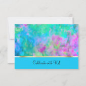 RSVP Abstract ontwerp in Turquoise Blue Paars Aqua Kaart (Achterkant)