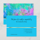 RSVP Abstract ontwerp in Turquoise Blue Paars Aqua Kaart (Voorkant / Achterkant)