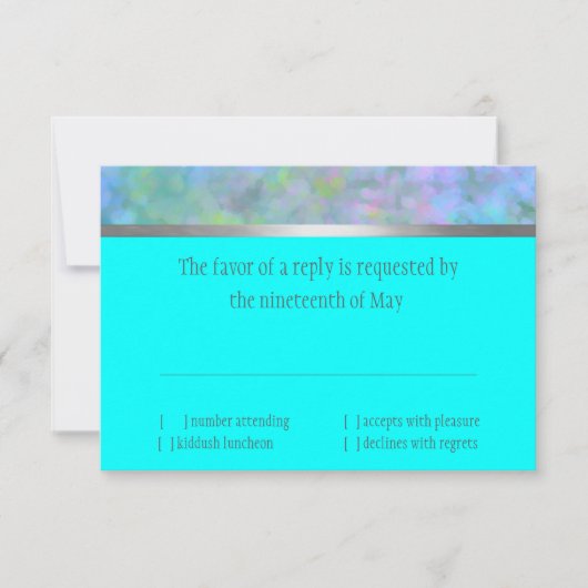 RSVP Abstract ontwerp in Turquoise Silver (Voorkant)