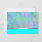 RSVP Abstract ontwerp in Turquoise Silver Kaartje (Achterkant)