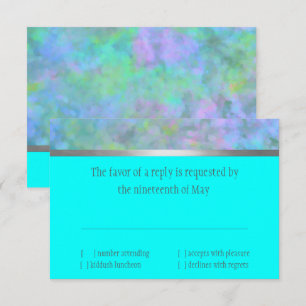 RSVP Abstract ontwerp in Turquoise Silver Kaartje