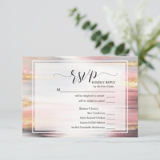 RSVP Abstract Paint Stroke Blush Gouden Houtskool (Staand voorkant)