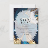 RSVP Abstract Vloeibaar Goud op Blauw Marmer (Voorkant)