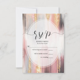 RSVP Abstracte borstelstreken Blush Gouden Houtsko