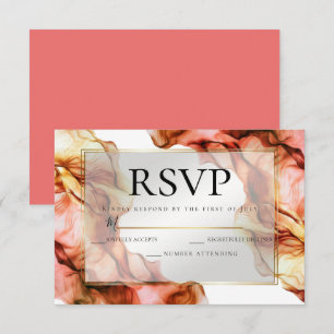 RSVP Abstracte najaarskleuren van de Waterverf 3 Kaart