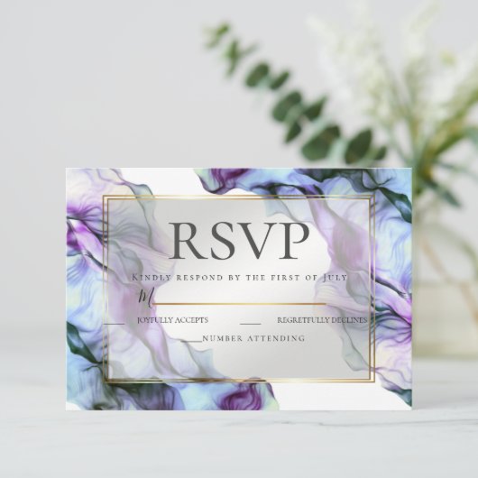 RSVP | Abstracte Ultra Violet Indigo Blauwgroen In Kaart (Staand voorkant)