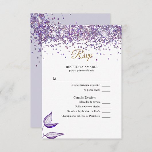 RSVP Acuarela Follaje Púrpura morada (Voorkant / Achterkant)