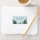 RSVP-adres Rustic Evergreen Winter Pine Trees Etiket (Insitu)