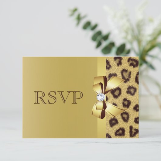 RSVP afdrukken op papier, diamant en luipaard (Staand voorkant)
