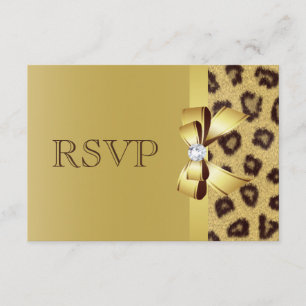 RSVP afdrukken op papier, diamant en luipaard Kaartje