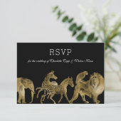 RSVP Afrikaanse Dieren Zoo Wedding Gold (Staand voorkant)