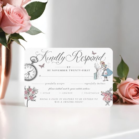 RSVP  Alice in Wonderland & Luier Raffle Informatiekaartje