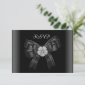 RSVP Alle gelegenheden Diamond Jewel Black Bow (Staand voorkant)