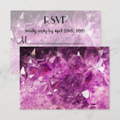 RSVP Amethist Edelsteen Afbeelding Glanzend en Spa Kaartje (Voorkant / Achterkant)