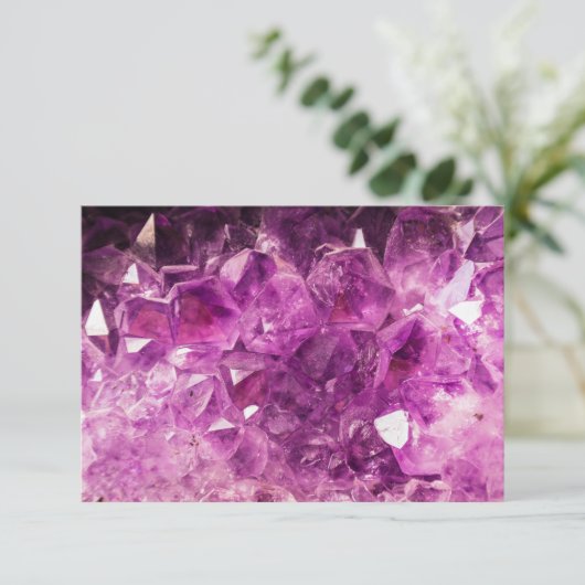 RSVP Amethist Edelsteen Afbeelding Glanzend en Spa Kaartje (Staand voorkant)