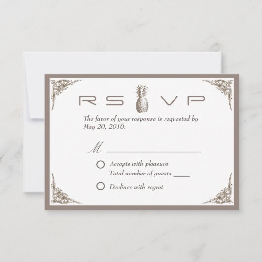 RSVP |  ananas Elegant Wedding Response (Voorkant)