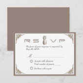 RSVP |  ananas Elegant Wedding Response Kaartje (Voorkant / Achterkant)