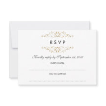 RSVP Antieke Gouden Bloeiende Huwelijk